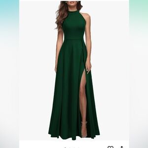 Xxl Emerald MUSHARE Women's Halter Neck Sexy Split Cocktail Long Formal Dress